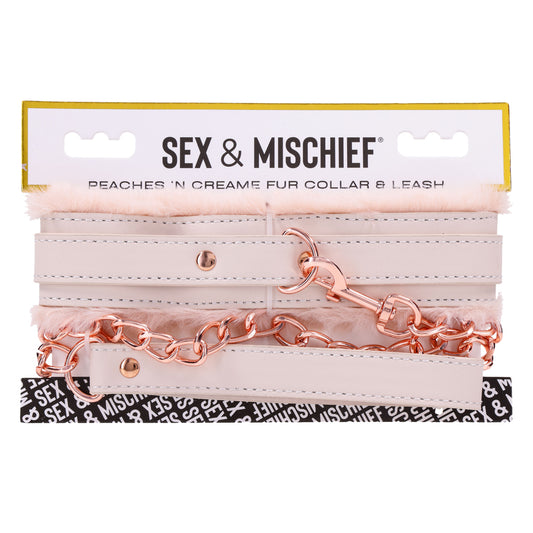 Peaches 'N CreaMe Fur Collar & Leash | 646709099626 | Available at EroticWarehouse.com