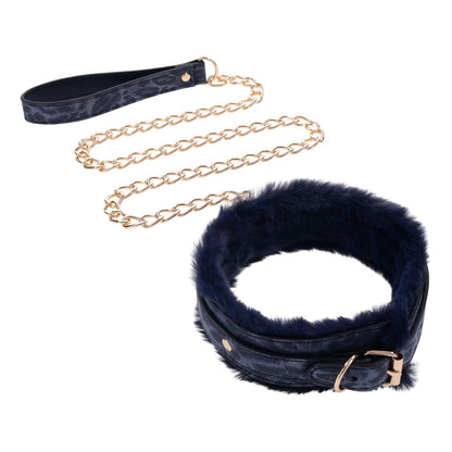 Cougar Fur Collar & Leash | 646709099725 | Available at EroticWarehouse.com