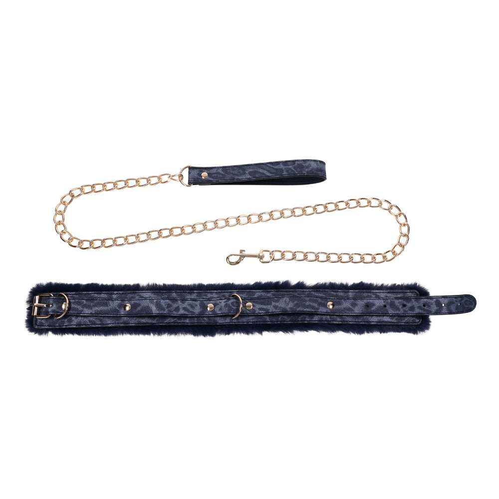 Cougar Fur Collar & Leash | 646709099725 | Available at EroticWarehouse.com
