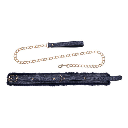 Cougar Fur Collar & Leash | 646709099725 | Available at EroticWarehouse.com
