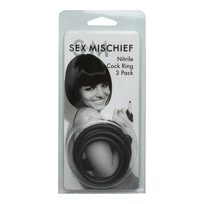 Sex & Mischief Nitrile Cock Ring (3-Pack) | 646709100346 | Available at EroticWarehouse.com