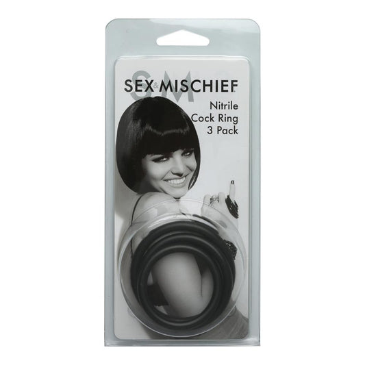 Sex & Mischief Nitrile Cock Ring (3-Pack) | 646709100346 | Available at EroticWarehouse.com