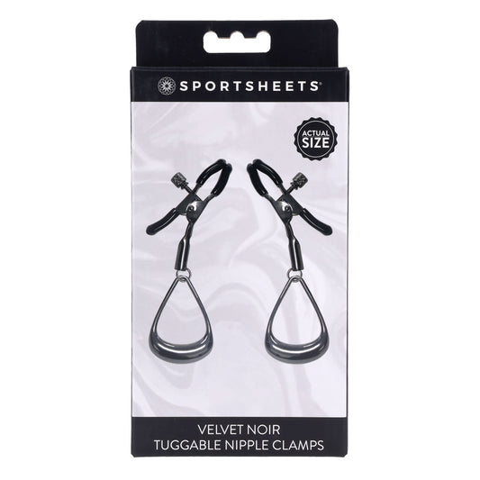 Velvet Noir Tuggable Nipple Clamps | 646709370053 | Available at EroticWarehouse.com