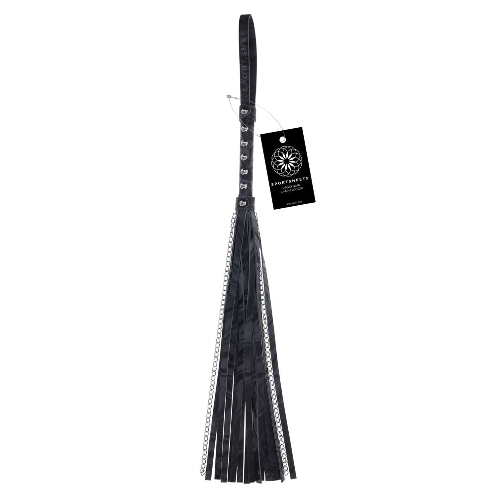 Velvet Noir Chain Flogger | 646709370091 | Available at EroticWarehouse.com