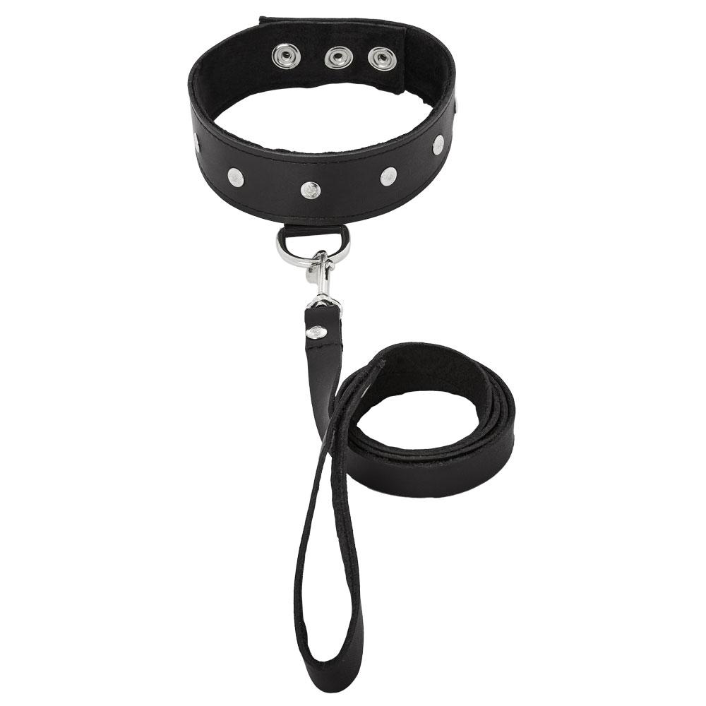 Leather Collar & Leash Set | 646709432027 | Available at EroticWarehouse.com