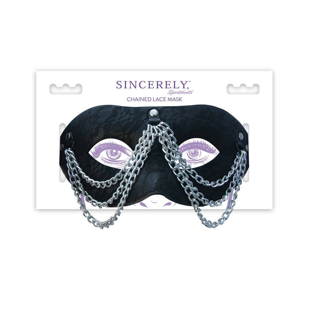 Sincerely Chained Lace Mask | 646709520069 | Available at EroticWarehouse.com