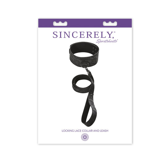 Sincerely Locking Lace Collar & Leash | 646709520083 | Available at EroticWarehouse.com