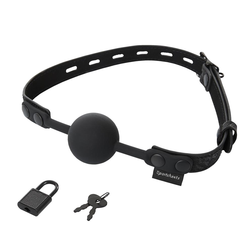 Sincerely Locking Lace Silicone Ball Gag | 646709520090 | Available at EroticWarehouse.com