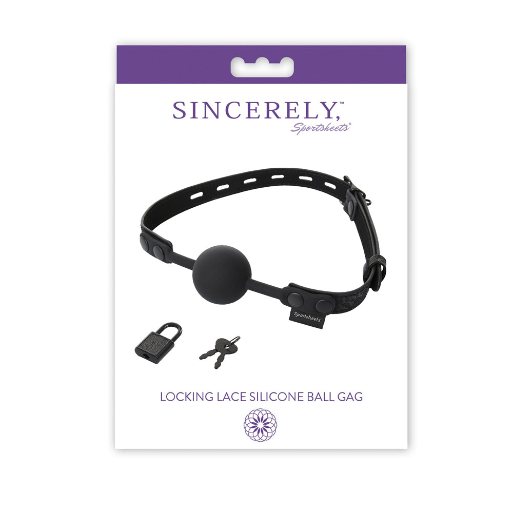 Sincerely Locking Lace Silicone Ball Gag | 646709520090 | Available at EroticWarehouse.com