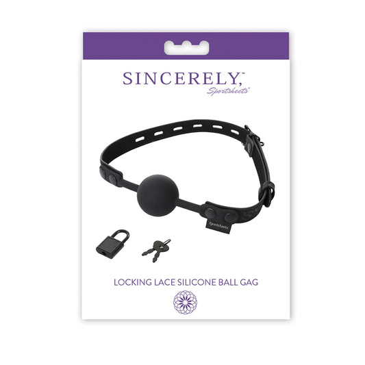 Sincerely Locking Lace Silicone Ball Gag | 646709520090 | Available at EroticWarehouse.com