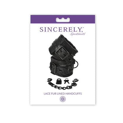Sincerely Lace Fur Lined Handcuffs | 646709520175 | Available at EroticWarehouse.com
