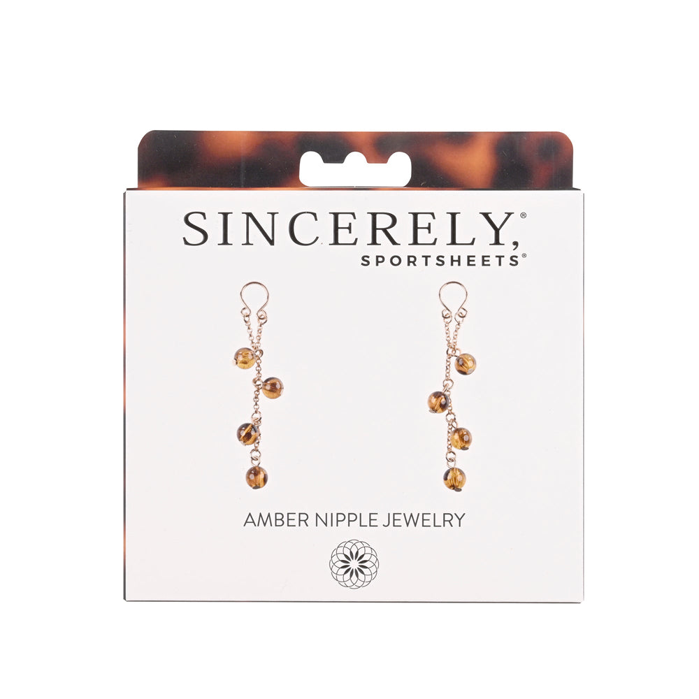 Amber Nipple Jewelry | 646709521042 | Available at EroticWarehouse.com