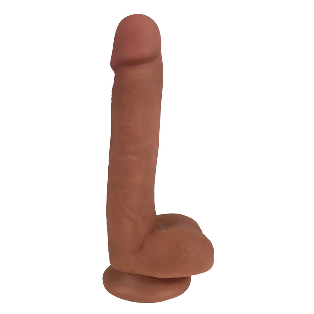 Easy Riders 7" Slim Bioskin Dong With Balls Carmel | 653078939743 | Available at EroticWarehouse.com