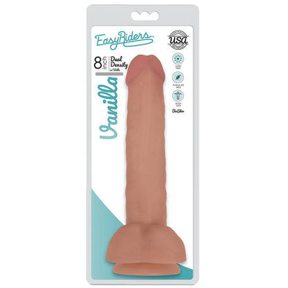 Easy Riders 8" Slim Bioskin Dong With Balls Vanilla | 653078939750 | Available at EroticWarehouse.com