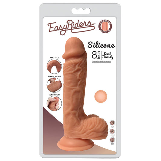 Easy Riders 8" Dual Density Silicone Dong With Balls | 653078941043 | Available at EroticWarehouse.com