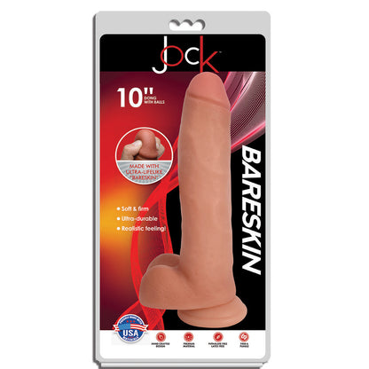 Jock 10" Bareskin Dong With Balls Vanilla | 653078941289 | Available at EroticWarehouse.com