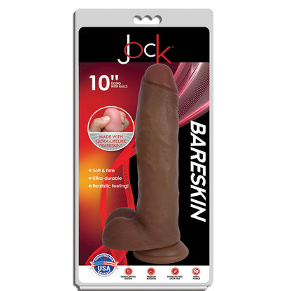 Jock 10" Bareskin Dong With Balls Latte | 653078941302 | Available at EroticWarehouse.com