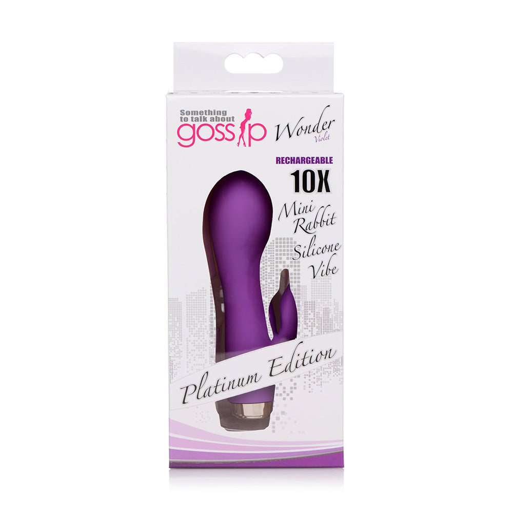 Gossip Wonder 10X Rechargeable Mini Rabbit Violet | 653078941852 | Available at EroticWarehouse.com
