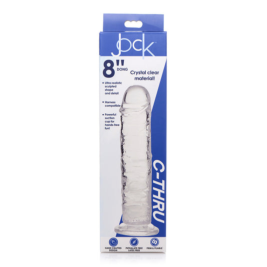Jock C-Thru Slim 8" Clear Tpe Dildo | 653078941876 | Available at EroticWarehouse.com