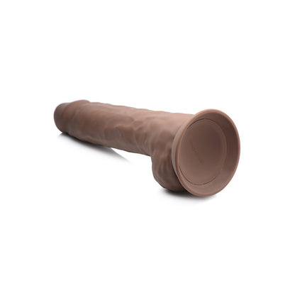 Fleshstixxx 10" Silicone Dildo With Balls Brown | 653078941913 | Available at EroticWarehouse.com