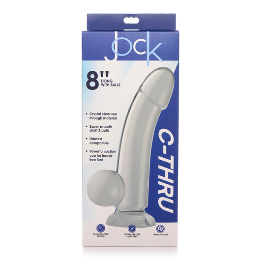 Jock C -Thru 8" Clear Tpe Dildo With Balls Clear | 653078941999 | Available at EroticWarehouse.com