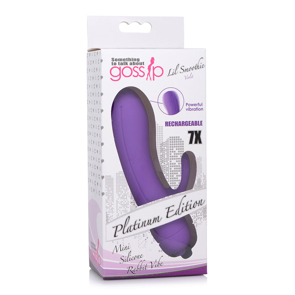 Lil Smoothie 7X Silicone Rechargeable Mini Rabbit G Spot Vibe Violet | 653078942033 | Available at EroticWarehouse.com