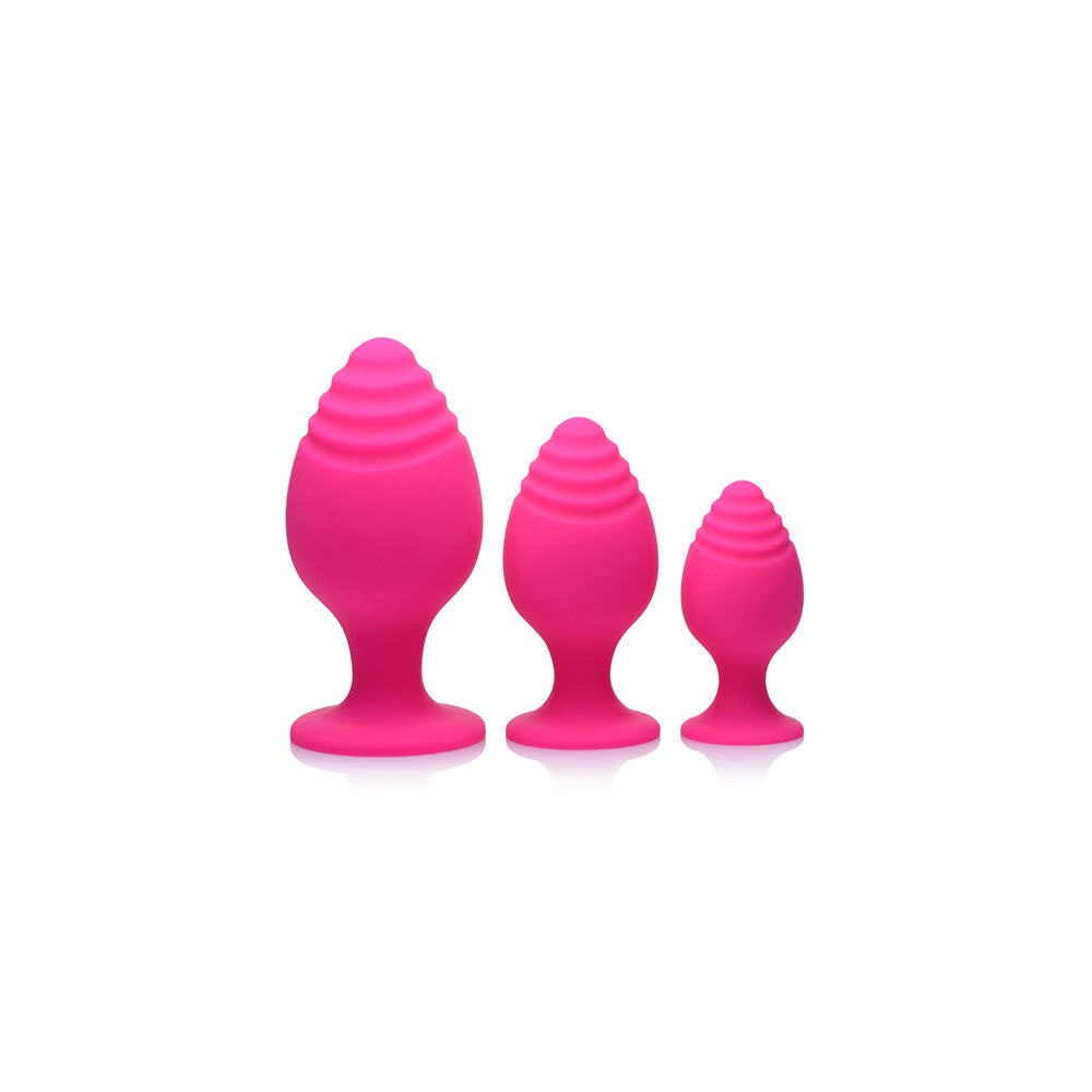 Swirlies Silicone Anal Trainer Set Magenta | 653078942156 | Available at EroticWarehouse.com
