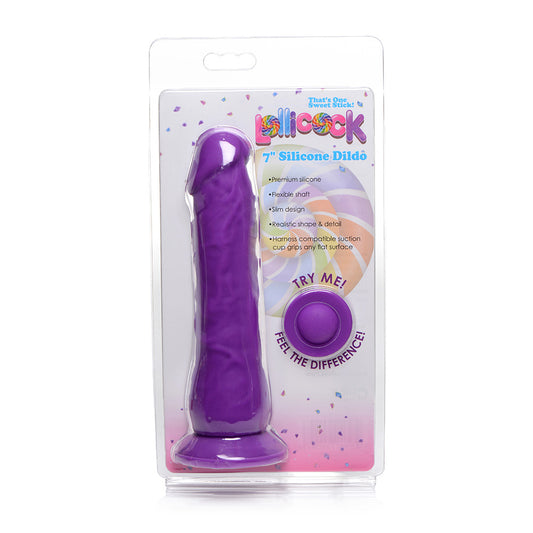 Lollicock 7" Silicone Dildo Without Balls Grape | 653078942248 | Available at EroticWarehouse.com
