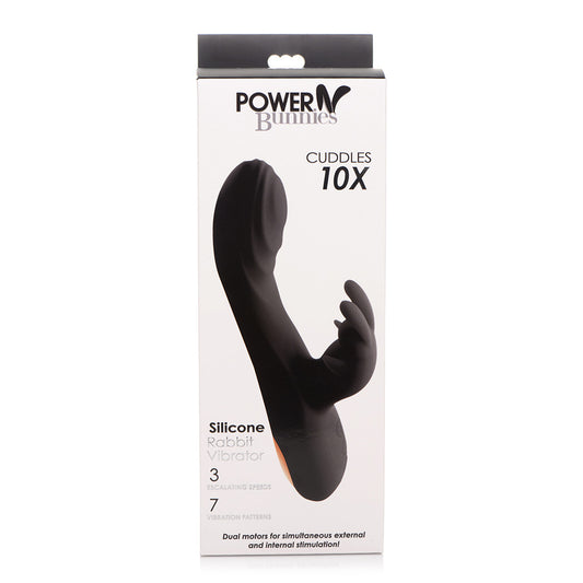 Power Bunnies Cuddles 10X Rabbit Black | 653078942453 | Available at EroticWarehouse.com