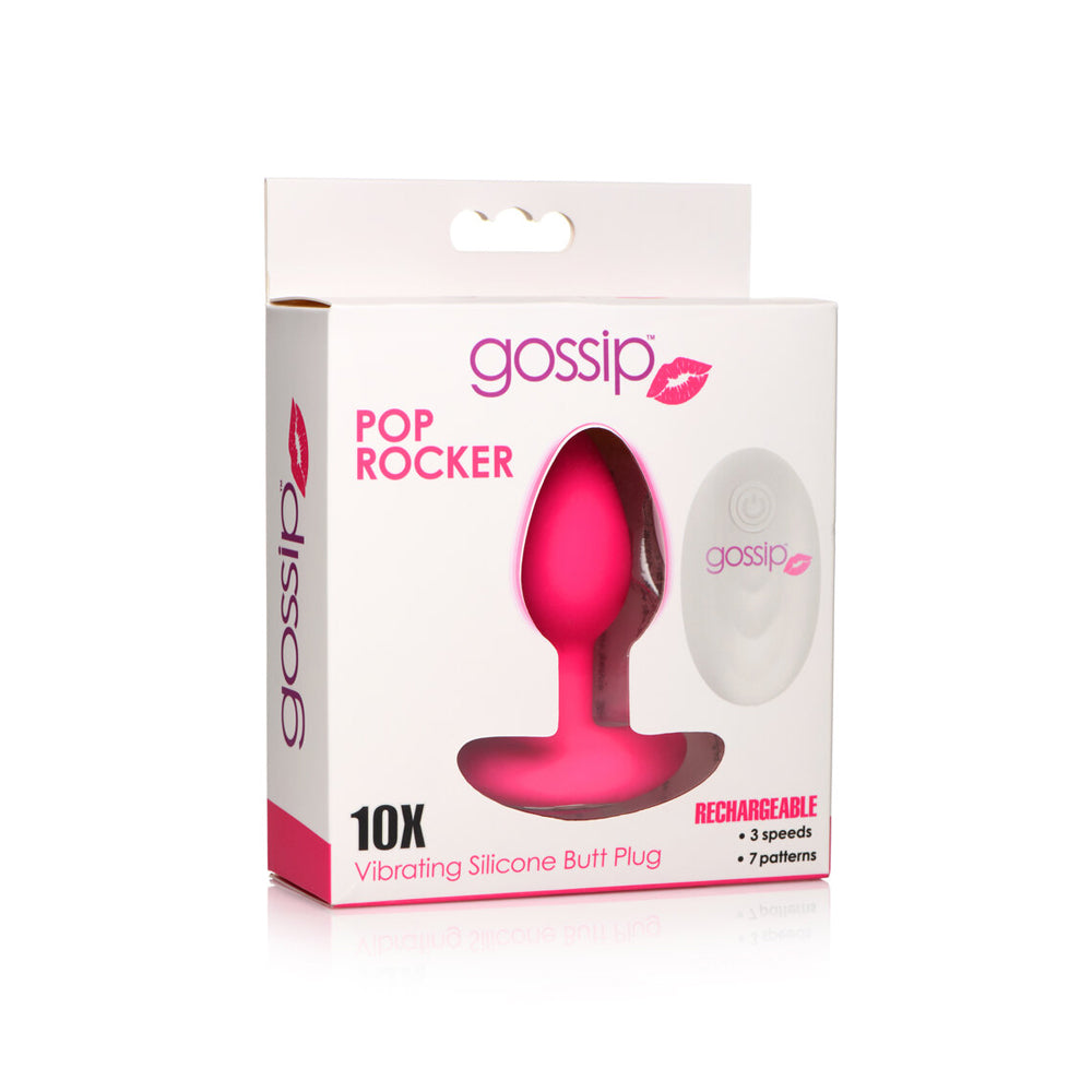 Gossip Pop Rocker 10 Function Rechargeable Butt Plug Magenta | 653078943108 | Available at EroticWarehouse.com