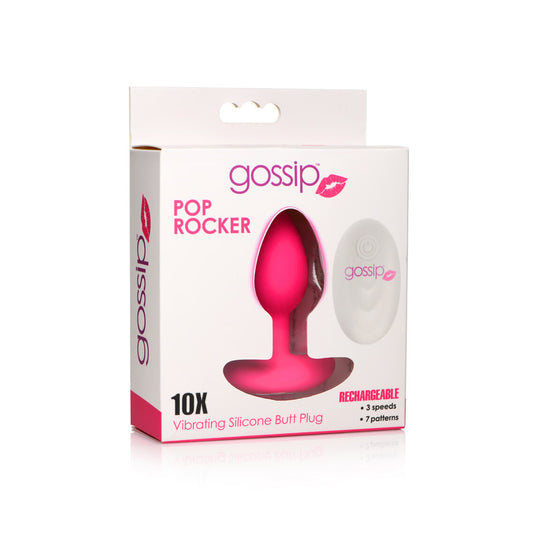 Gossip Pop Rocker 10 Function Rechargeable Butt Plug Magenta | 653078943108 | Available at EroticWarehouse.com