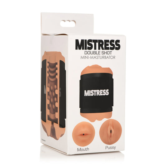 Mistress Double Shot Mini Masturbator Mouth & Pussy Medium | 653078943160 | Available at EroticWarehouse.com