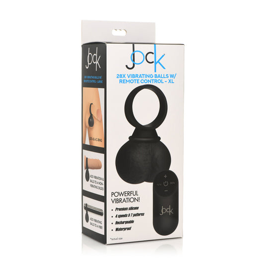 Jock 28X Vibrating Silicone Balls X Large Black | 653078943221 | Available at EroticWarehouse.com