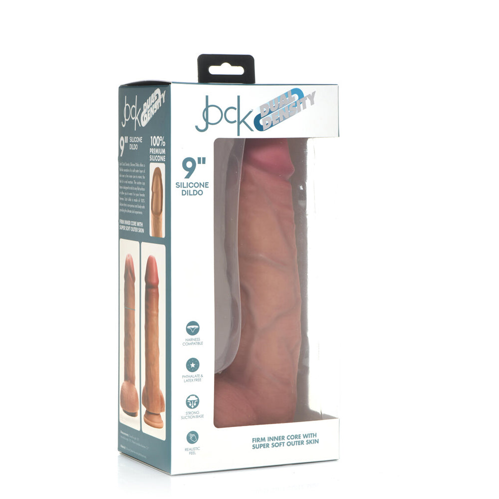 Jock 9" Dual Density Silicone Dildo With Balls Light | 653078943283 | Available at EroticWarehouse.com