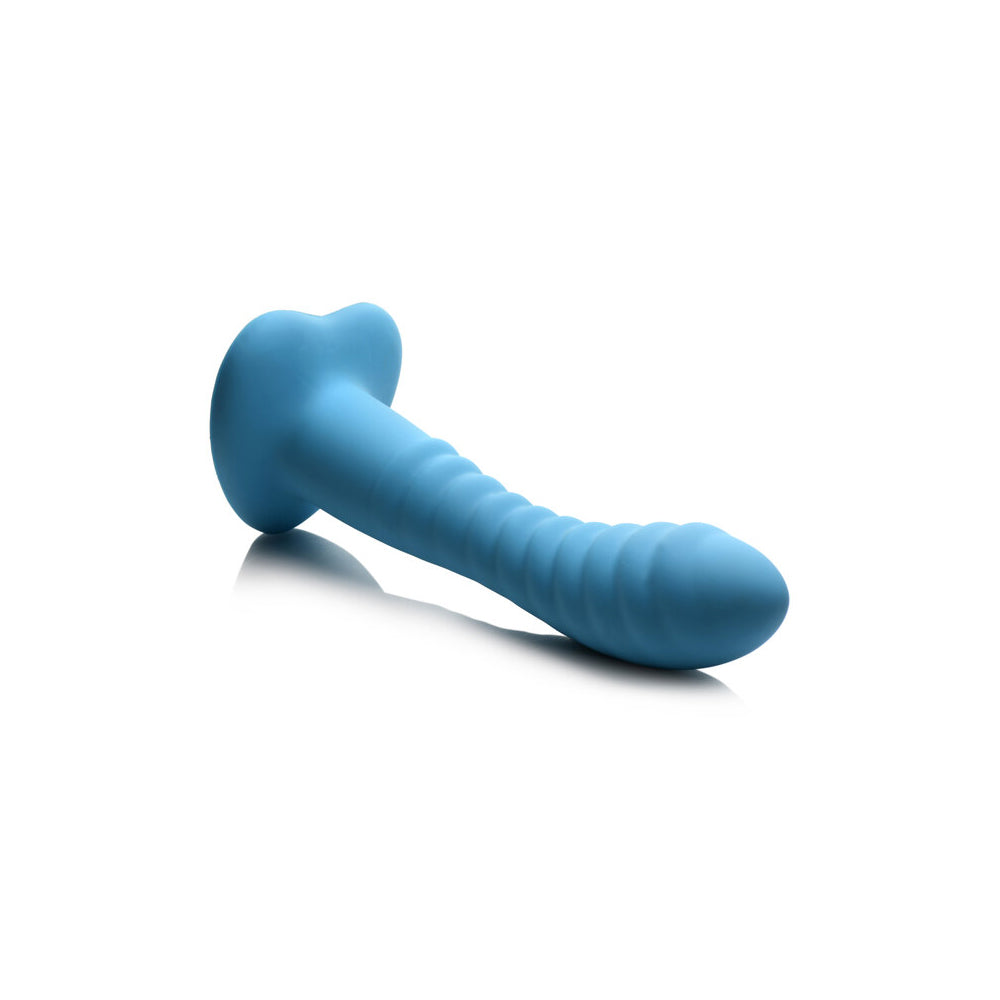 Simply Sweet Ribbed Silicone Dildo Blue | 653078943399 | Available at EroticWarehouse.com