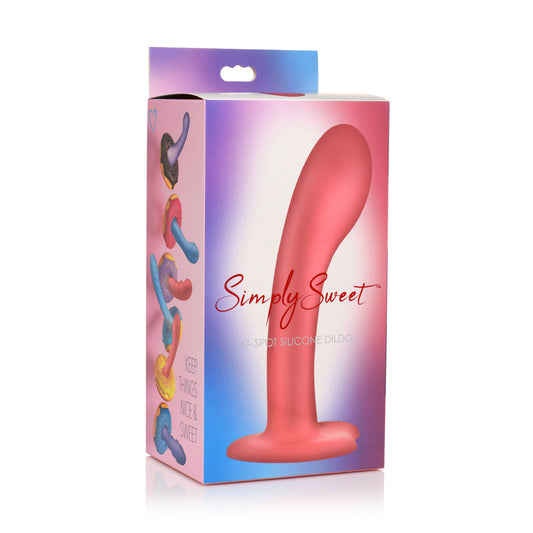Simply Sweet G-Spot Silicone Dildo Pink | 653078943405 | Available at EroticWarehouse.com