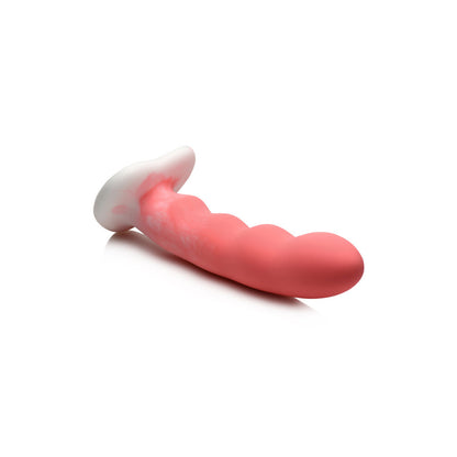 Simply Sweet Wavy Silicone Dildo Pink/White | 653078943436 | Available at EroticWarehouse.com