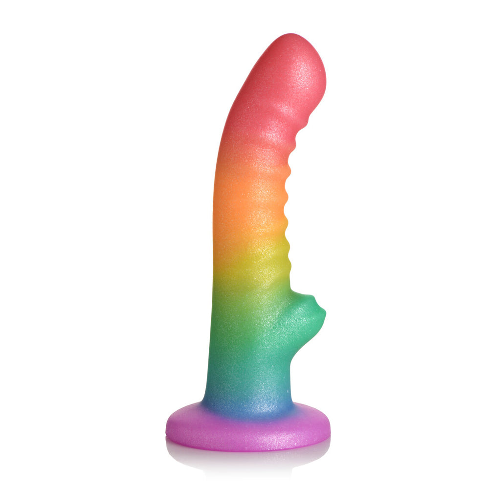 Simply Sweet 6.5" Ribbed Rainbow Dildo | 653078943665 | Available at EroticWarehouse.com
