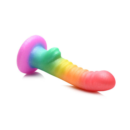 Simply Sweet 6.5" Ribbed Rainbow Dildo | 653078943665 | Available at EroticWarehouse.com