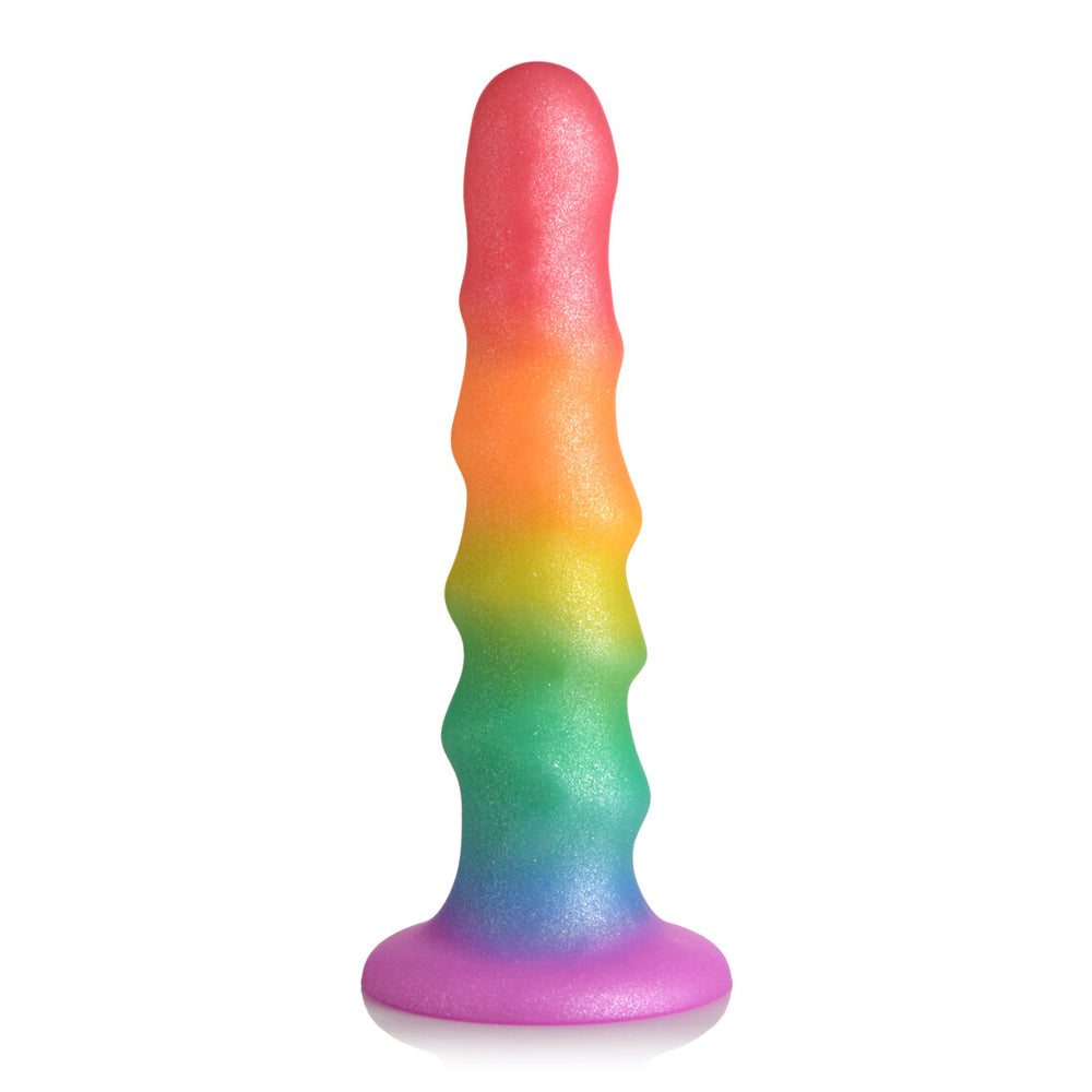 Simply Sweet 6.5" Zigzag Rainbow Dildo | 653078943672 | Available at EroticWarehouse.com