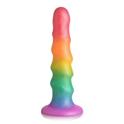Simply Sweet 6.5" Zigzag Rainbow Dildo | 653078943672 | Available at EroticWarehouse.com
