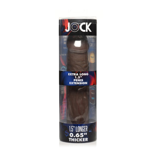 Jock Extra Long 1.5" Penis Extension Sleeve Dark | 653078943788 | Available at EroticWarehouse.com