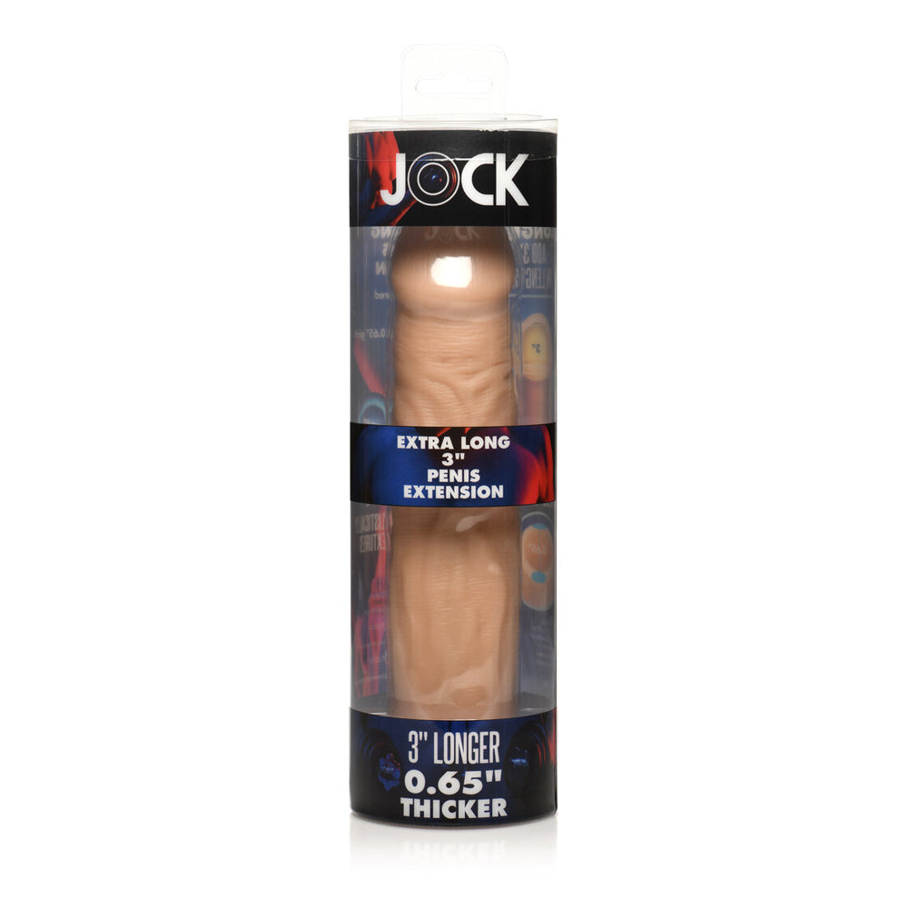 Jock Extra Long 3" Penis Extension Sleeve Light | 653078943801 | Available at EroticWarehouse.com