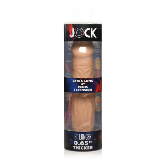 Jock Extra Long 3" Penis Extension Sleeve Light | 653078943801 | Available at EroticWarehouse.com