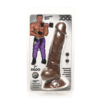 Jock Weightlifting Wesley 7" Dildo With Balls Dark | 653078943900 | Available at EroticWarehouse.com
