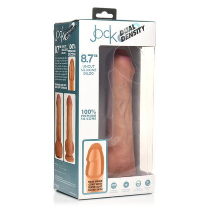 Jock 8.7" Uncut Dual Density Silicone Dildo With Balls Light | 653078943979 | Available at EroticWarehouse.com