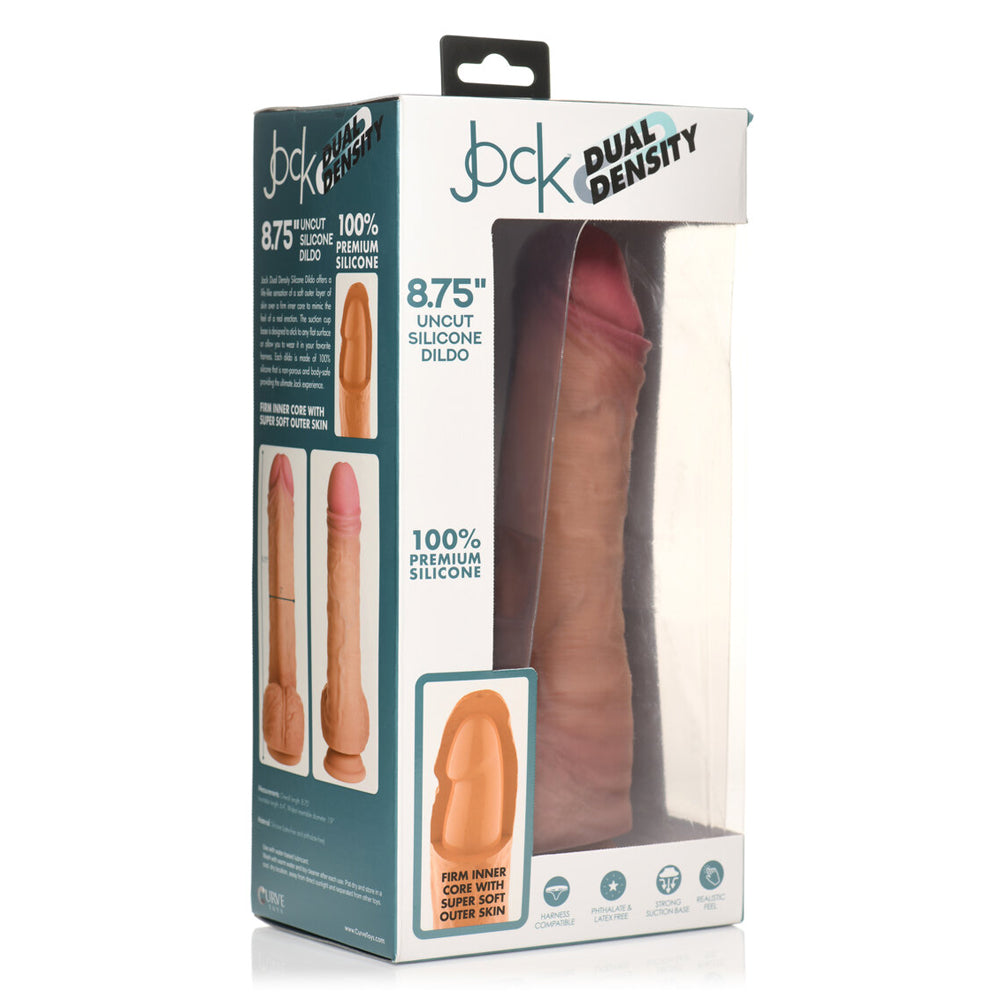 Jock 8.75" Uncut Dual Density Silicone Dildo With Balls Light | 653078943986 | Available at EroticWarehouse.com