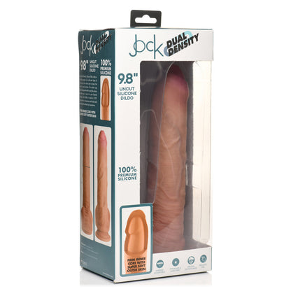 Jock 9.8" Uncut Dual Density Silicone Dildo With Balls Light | 653078943993 | Available at EroticWarehouse.com