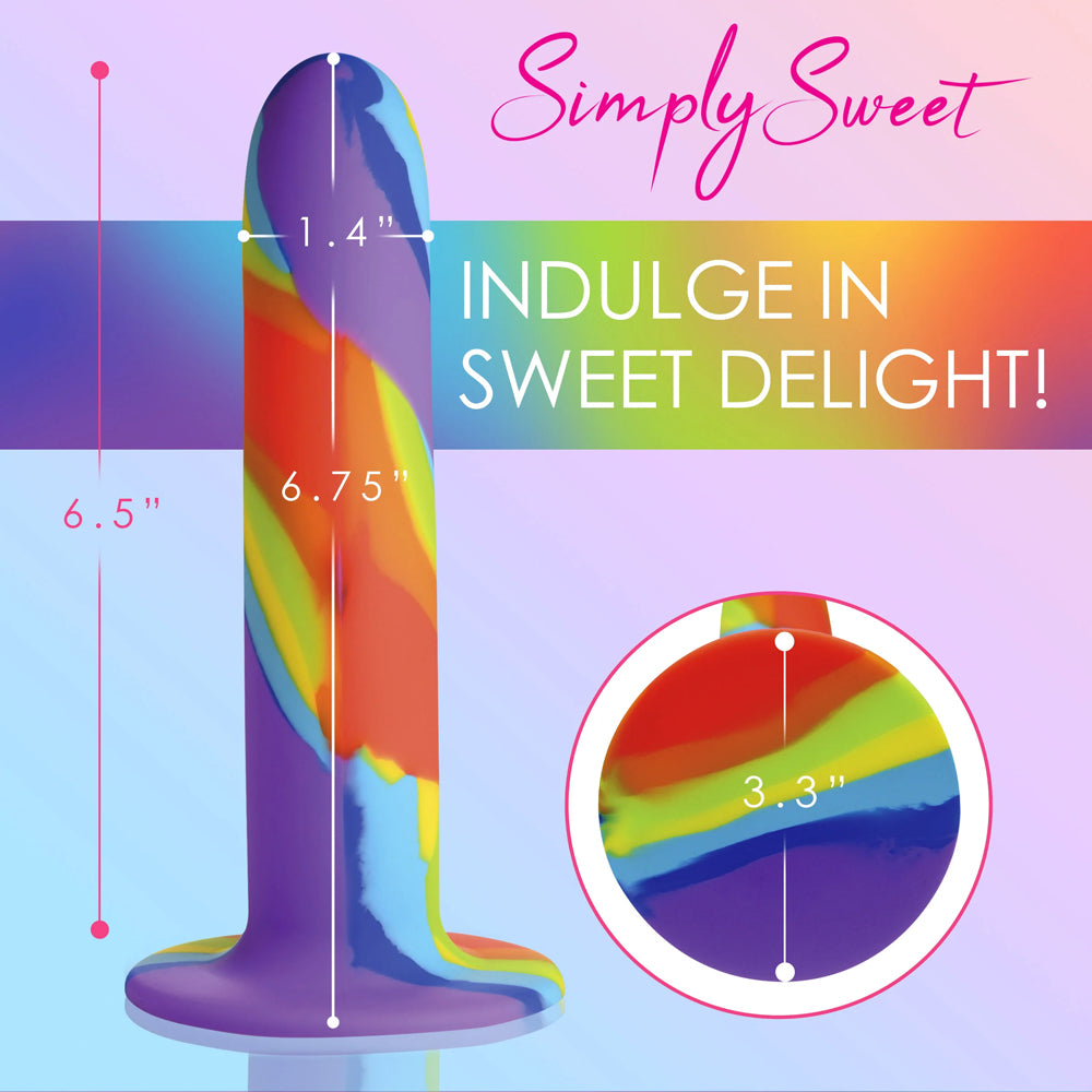 Simply Sweet Rainbow Silicone Dildo | 653078944211 | Available at EroticWarehouse.com