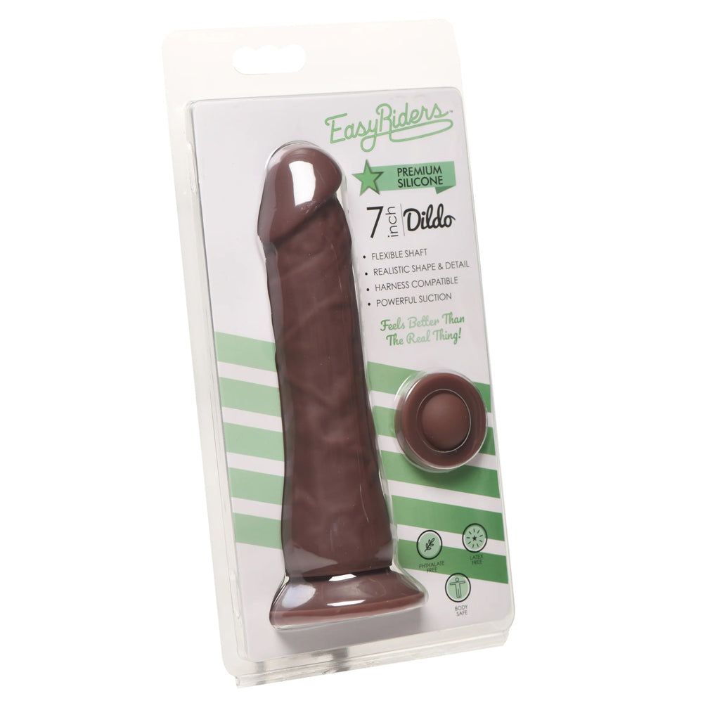 Easy Riders 7" Silicone Dildo Dark | 653078944655 | Available at EroticWarehouse.com